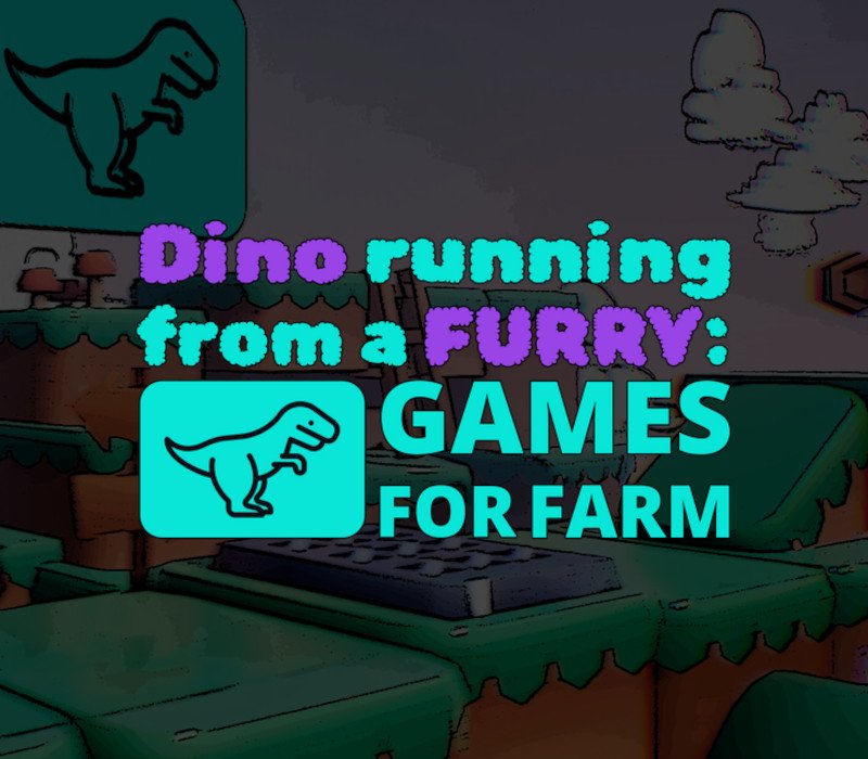 Dino running from a FURRY: GAMESFORFARM 